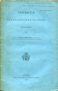 Brunner, Vopiscus Lebensbeschreibungen. (Umschlag)
