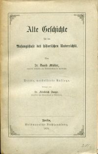 Müller, Alte Geschichte für die Anfangsstufe des historischen Unterrichts. (Umschlag)