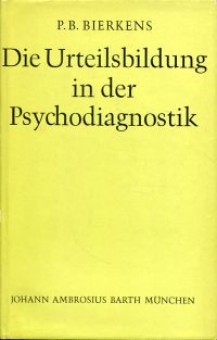 Bierkens, Die Urteilsbildung in der Psychodiagnostik. (Umschlag)