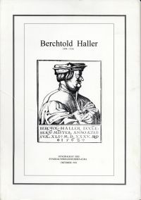 Hasler, Berchtold Haller, 1494-1536. (Umschlag)