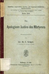 Justinus: Die Apologieen Justins des Märtyrers. (Umschlag)