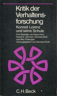 Roth, Kritik der Verhaltensforschung. (Umschlag)