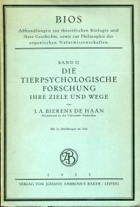 Bierens de Haan, Die tierpsychologische Forschung. (Umschlag)