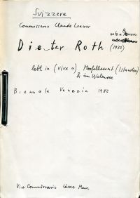 Roth, Dieter Roth (1930), nato a Hannover, lebt in (vive a) Mosfellssveit (Islan (Umschlag)