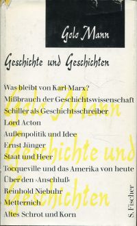 Mann, Geschichte und Geschichten. (Umschlag)
