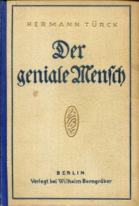 Türck, Der geniale Mensch. (Umschlag)