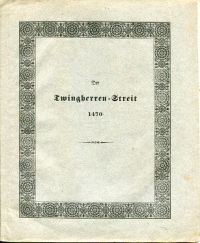 Stierlin, Der Twingherren-Streit, 1470. (Umschlag)