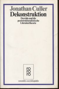 Culler, Dekonstruktion. (Umschlag)