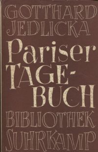 Jedlicka, Pariser Tagebuch. (Umschlag)