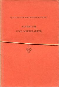 Meyer, Quellen zur Kirchengeschichte. (Umschlag)