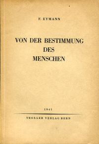 Eymann, Von der Bestimmung des Menschen. (Umschlag)