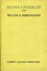Berendsohn, Selma Lagerlöf. (Umschlag)