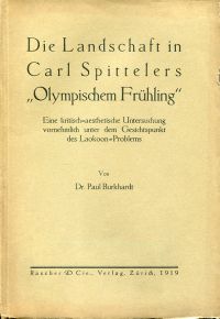 Burkhardt, Die Landschaft in Carl Spittelers "Olympischer Frühling". (Umschlag)
