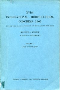 XVIth International Horticultural Congress, 1962, Brussels, Belgium August 31-Se (Umschlag)