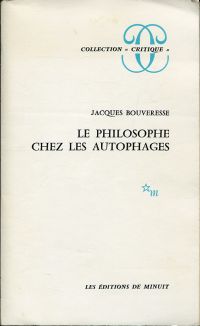 Bouveresse, Le philosophe chez les autophages. (Umschlag)