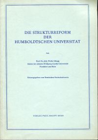 Rüegg, Die Strukturreform der Humboldtschen Universität. (Umschlag)