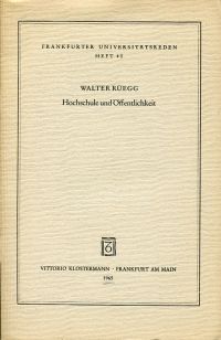 Rüegg, Hochschule und Öffentlichkeit. (Umschlag)