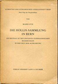Utz, Die Hollis-Sammlung in Bern. (Umschlag)