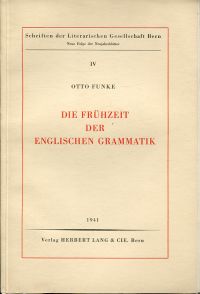 Funke, Die Frühzeit der englischen Grammatik. (Umschlag)