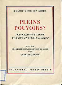Giraudoux, Pleins Pouvoirs? (Umschlag)