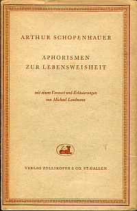 Schopenhauer, Aphorismen zur Lebensweisheit. (Umschlag)