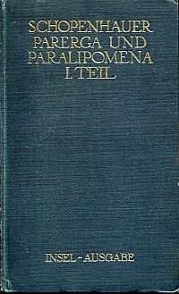Schopenhauer, Parerga und Paralipomena. (Umschlag)