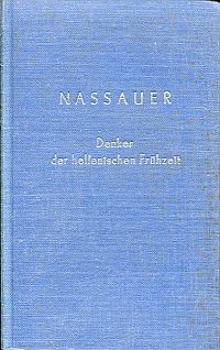 Nassauer, Denker der hellenischen Frühzeit. (Umschlag)