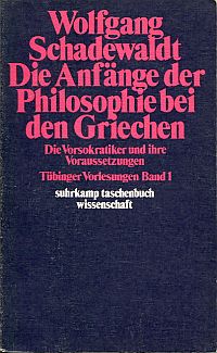 Schadewaldt, Die Anfänge der Philosophie bei den Griechen. (Umschlag)