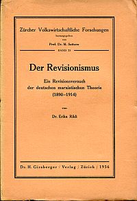 Rikli, Der Revisionismus. (Umschlag)