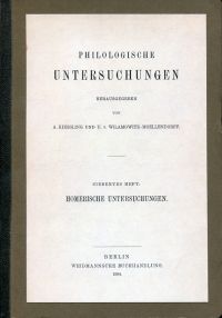 Wilamowitz-Moellendorff, Homerische Untersuchungen. (Umschlag)