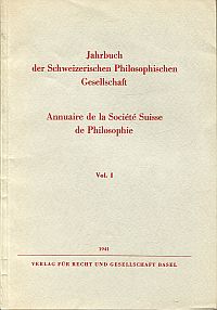 Jahrbuch der Schweizerischen Philosophischen Gesellschaft. Annuaire de la Sociét (Umschlag)