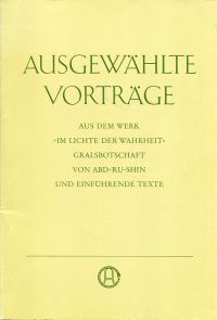 Abd-Ru-Shin: Ausgewählte Vorträge. (Umschlag)