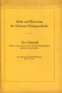 Röthlisberger, Inhalt und Bedeutung der Schweizer Kriegsgeschichte. (Umschlag)