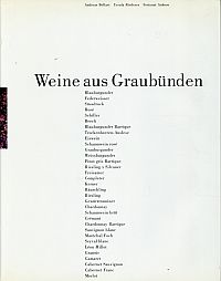 Bellasi, Weine aus Graubünden. (Umschlag)