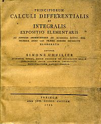 L'Huilier, Principiorum Calculi differentialis et integralis expositio elementar (Umschlag)