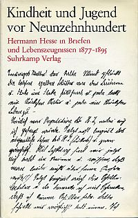 Hesse, Kindheit und Jugend vor Neunzehnhundert. (Umschlag)