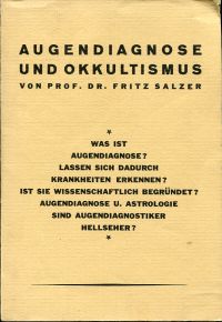 Salzer, Augendiagnose und Okkultismus. (Umschlag)
