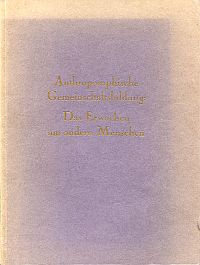Steiner, Anthroposophische Gemeinschaftsbildung: Das Erwachen am andern Menschen (Umschlag)