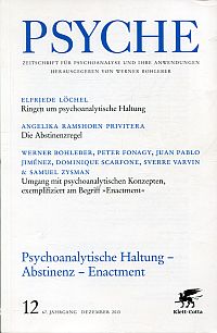 Psychoanalytische Haltung - Abstinenz - Enactment. (Umschlag)