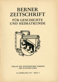 Berner Zeitschrift für Geschichte und Heimatkunde, 1961/1. (Umschlag)