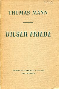 Mann, Dieser Friede. (Umschlag)