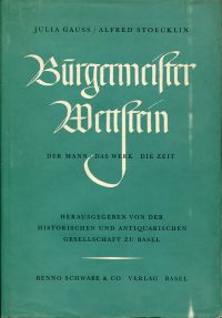 Gauss, Bürgermeister Wettstein. (Umschlag)