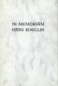 Osthoff, In Memoriam Hans Boeglin. (Umschlag)