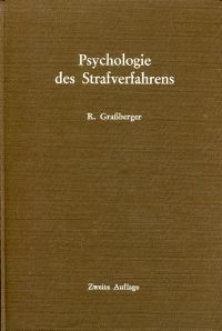 Grassberger, Psychologie des Strafverfahrens. (Umschlag)
