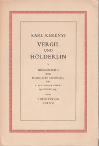 Kerényi, Vergil und Hölderlin. (Umschlag)
