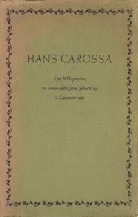 Hans Carossa. (Umschlag)