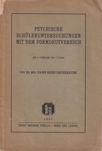 Behn-Eschenburg, Psychische Schüleruntersuchungen mit dem Formdeutversuch. (Umschlag)