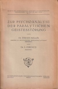 Hollós, Zur Psychoanalyse der paralytischen Geistesstörung. (Umschlag)