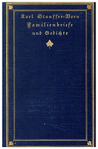 Stauffer-Bern, Familienbriefe und Gedichte. (Umschlag)