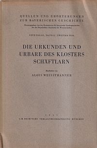 Weissthanner, Die Urkunden und Urbare des Klosters Schäftlarn. (Umschlag)
